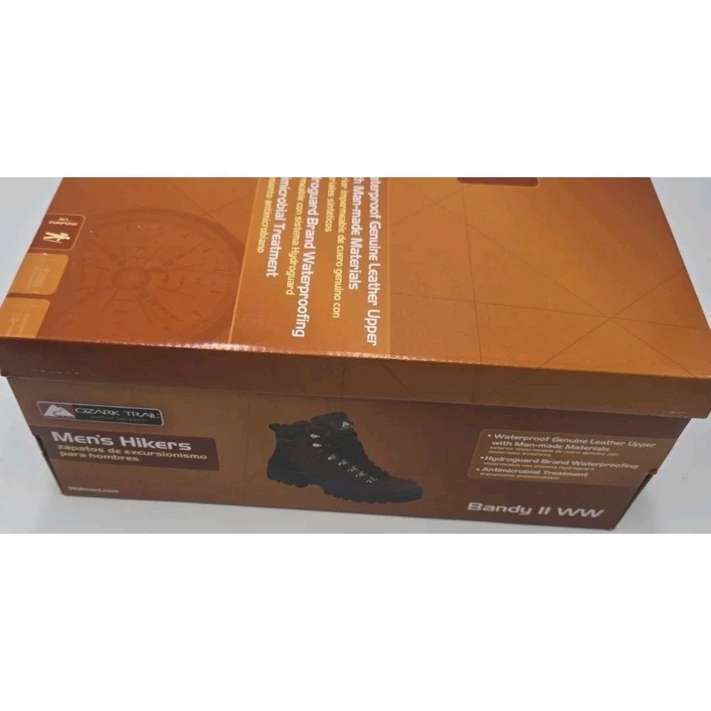 Mens Brown Leather Sneakers Size 10 W Ozark Trail Hiking Shoes NEW